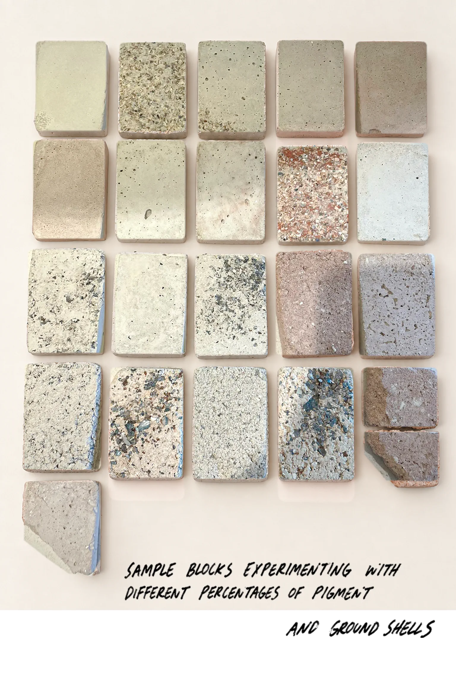 Sand, crushed shell and natural earth pigments created a soft, sandy palette.